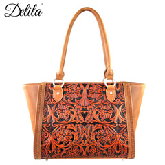 LEA-6017 Delila 100% Genuine Leather Tooled Collection