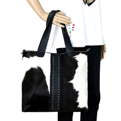 LEA-6036 Delila 100% Genuine Leather Hair-On Hide Collection Tote