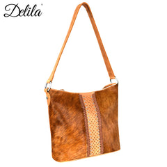 LEA-6038 Delila 100% Genuine Leather Hair-On Hide Collection Hobo