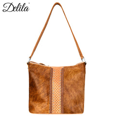 LEA-6038 Delila 100% Genuine Leather Hair-On Hide Collection Hobo