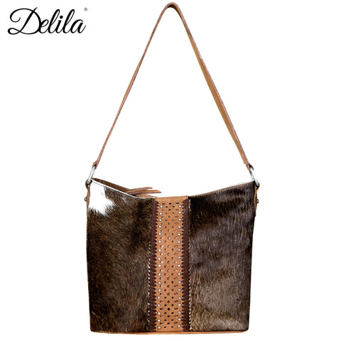 LEA-6038 Delila 100% Genuine Leather Hair-On Hide Collection Hobo