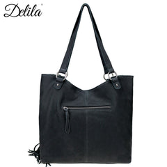 LEA-6046 Delila 100% Genuine Leather Collection Tote  (FINAL SALE)