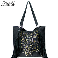 LEA-6046 Delila 100% Genuine Leather Collection Tote  (FINAL SALE)