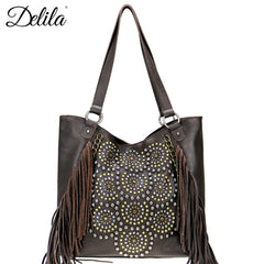 LEA-6046 Delila 100% Genuine Leather Collection Tote  (FINAL SALE)