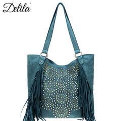 LEA-6046 Delila 100% Genuine Leather Collection Tote  (FINAL SALE)