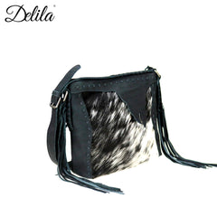 LEA-6050 Delila 100% Genuine Leather Hair-On Hide Collection Crossbody