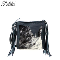 LEA-6050 Delila 100% Genuine Leather Hair-On Hide Collection Crossbody