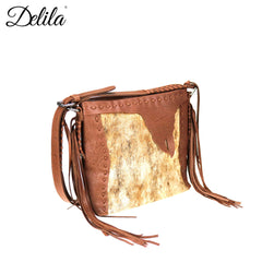 LEA-6050 Delila 100% Genuine Leather Hair-On Hide Collection Crossbody