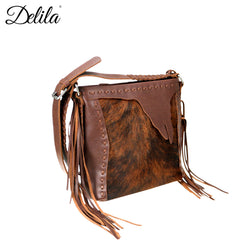 LEA-6050 Delila 100% Genuine Leather Hair-On Hide Collection Crossbody