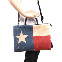 LPC-TX01-13"  Montana West Waterproof Texas Flag Print Laptop Sleeve /Messenger Bag/Briefcase Computer Bag