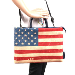 LPC-US01-15"  Montana West Waterproof US Flag Print Laptop Sleeve /Messenger Bag/Briefcase Computer Bag