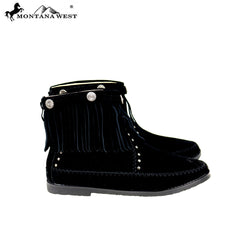 MBT-1906  Montana West Western Booties - Black By Size