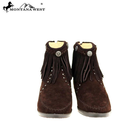 MBT-1906  Montana West Western Booties - Coffee By Size