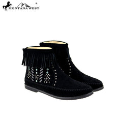 MBT-1907  Montana West Western Booties - Black By Size