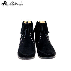 MBT-1907  Montana West Western Booties - Black By Size
