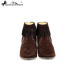 MBT-1907  Montana West Western Booties - Coffee By Size