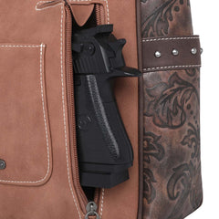MW1010G-8113 Montana West Embossed Collection Concealed Carry Western Tote