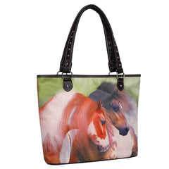 MW1020-8112 Montana West Horse Canvas Tote Bag