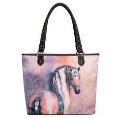 MW1022-8112 Montana West Horse Canvas Tote Bag