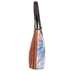 MWS1023-8112 Montana West Horse Canvas Tote Bag with Wristlet
