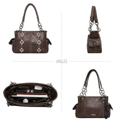 MW1051G-8085 Montana West Whipstitch Collection Concealed Carry Satchel