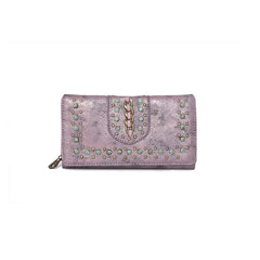 MW1058-W010 Montana West Rhinestone Collection Long Wallet