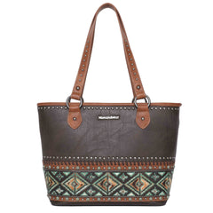 MW1066G-8317 Montana West Aztec Tooled Collection Concealed Carry Western Tote