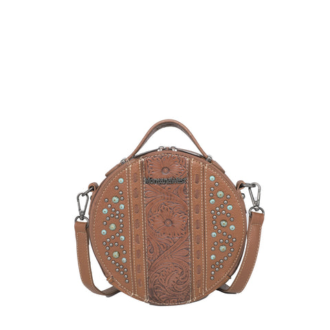 MW1067-118 Montana West Embossed Collection Crossbody Circle Bag