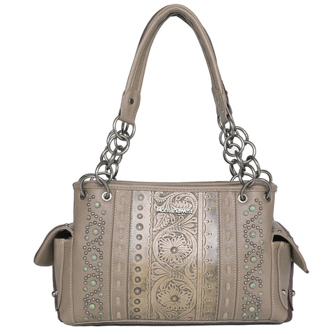 MW1067G-8085 Montana West Embossed Collection Concealed Carry Satchel