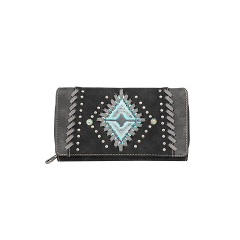 MW1070-W010 Montana West Aztec Embosses Collection Western Wallet