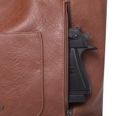 MW1073G-8113 Montana West Aztec Collection Concealed Carry Oversized Tote - Brown