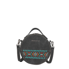 MW1074-118 Montana West Embroidered Aztec Collection Crossbody Circle Bag