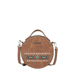 MW1074-118 Montana West Embroidered Aztec Collection Crossbody Circle Bag