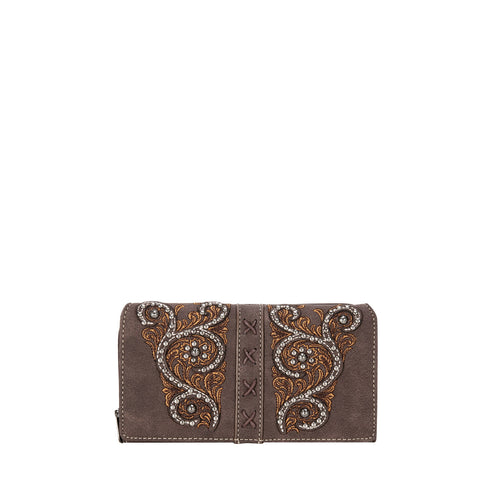 MW1076-W010 Montana West Floral Embroidered Collection Wallet