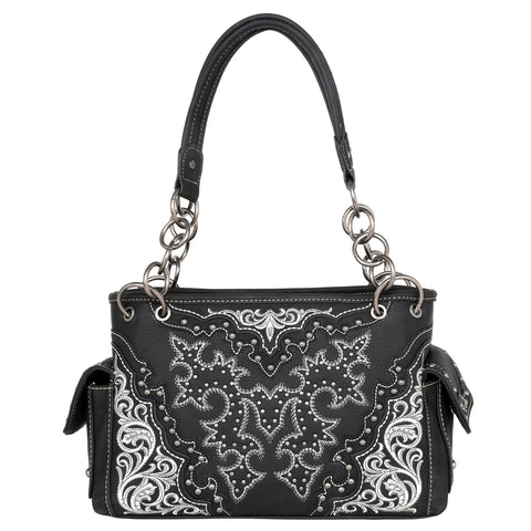 MW1110G-8085 Montana West Boot Scroll Embroidered Collection Concealed Carry Satchel