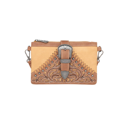 MW1111-181 Montana West Floral Embroidered Buckle Collection Clutch/Crossbody