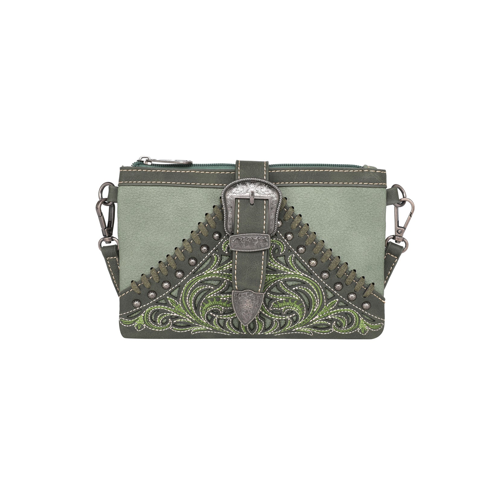MW1111-181 Montana West Floral Embroidered Buckle Collection Clutch/Cr ...