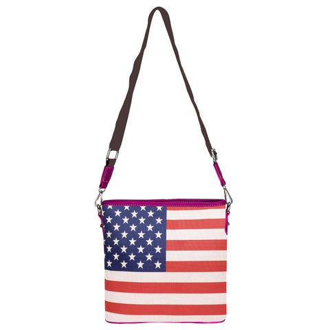 American Flag Stars and Stripes Western Country Purse Single Shoulder Bags  Women Blocking Wristlet Wallet (Red Navy White): Handbags