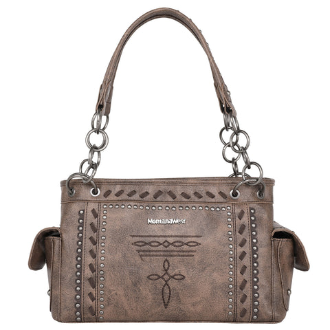 MW1124G-8085 Montana West Whipstitch Collection Concealed Carry Satchel