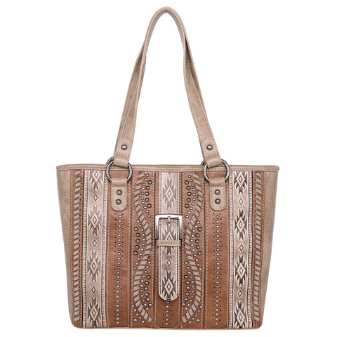 MW1134G-8317 Montana West Aztec Tooled Collection Concealed Carry Tote