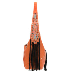 MW1135G-918 Montana West Embroidered Fringe Embroidered  Concealed Carry Hobo