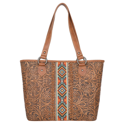 MW1142G-8317 Montana West Tooled Collection Concealed Carry Tote