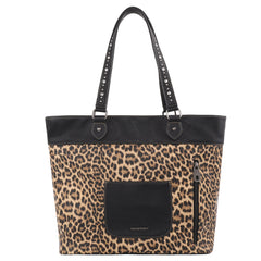 MW1151G-8317 Montana West Leopard Print Concealed Carry Wide Tote