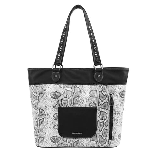 MW1151G-8317 Montana West Snake Print Concealed Carry Wide Tote