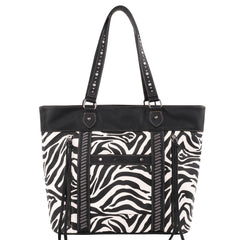 MW1151G-8317 Montana West Zebra Print Concealed Carry Wide Tote