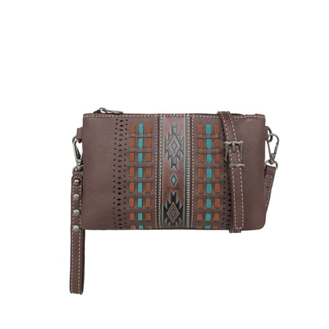 MW1153-181 Montana West Aztec Embossed Collection Clutch/Crossbody