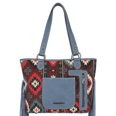 MW1174G-8317 Montana West Aztec Tapestry Fringe Concealed Carry Tote