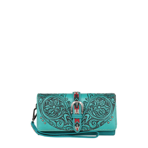MW1176-W018 Montana West Tooled/Buckle Collection Wallet
