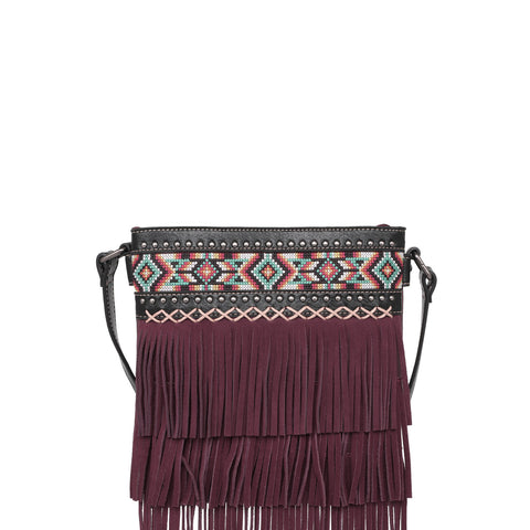 MW1203G-9360 Montana West Aztec Tiered Fringe Collection Concealed Carry Crossbody