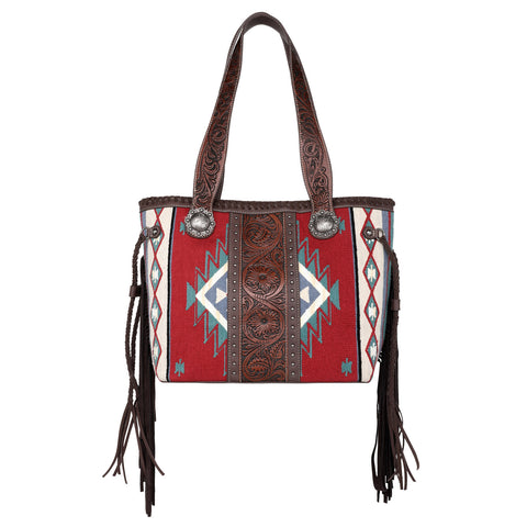 MW1211G-8317 Montana West Aztec Tapestry Tooled Collection Concealed Carry Tote